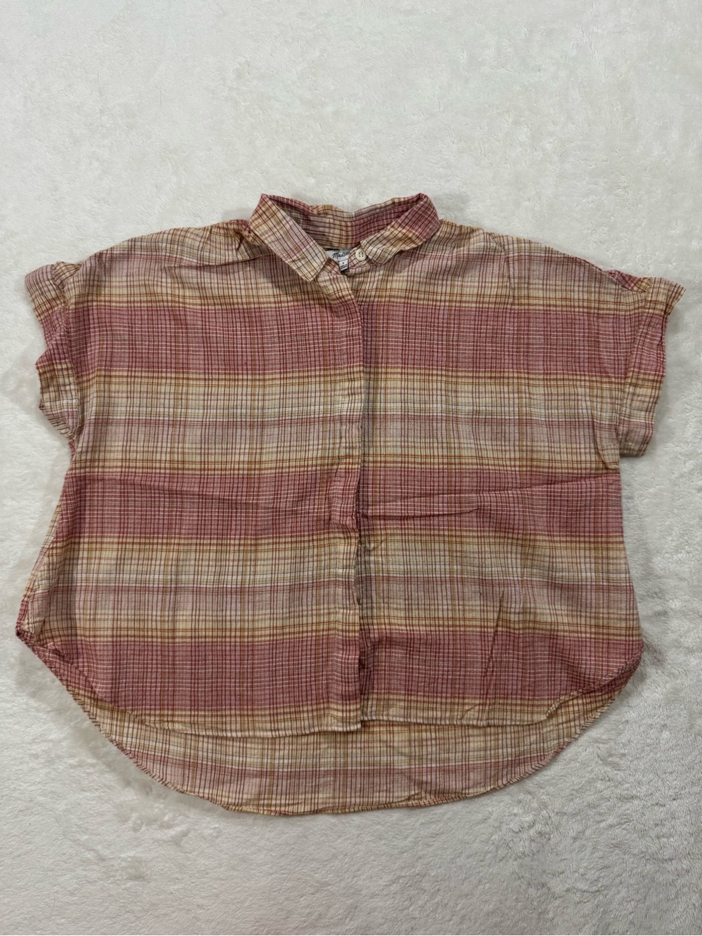 Madewell Hilltop Ombré Stripe Plaid Button Up Shirt Small